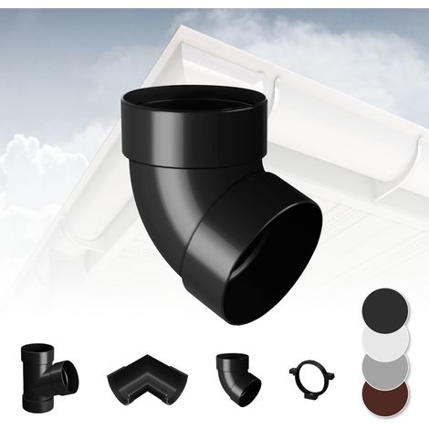 Sistema di grondaie - 90mm in plastica PVC, selezione di componenti - RainWay 90: Antracite, Curva 67° doppia (1/5)