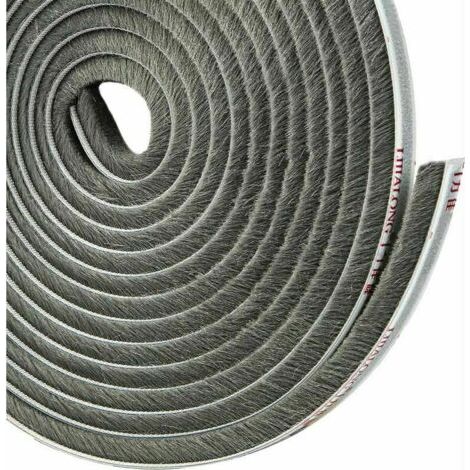 Selbstklebende Bürstendichtung für Schiebetürenschränke, isolierend gegen Kälte und Staub, Länge 4,9 m x 5 mm x 9 mm, Farbe: Grau.