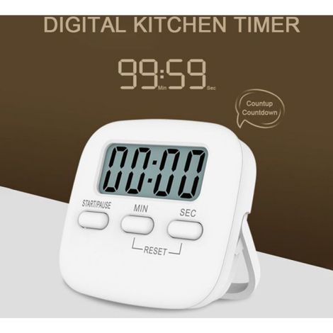 Minuteur Cuisine - Numérique Portable - Écran LCD - Alarme Magnétique - Pour Cuisiner Étudier Travailler Jouer - 1 Pièce (1/5)