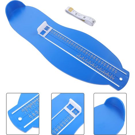GROOFOO Appareil de Mesure de la Taille des Chaussures, Mesure du Pied au Royaume-Uni/UE Appareil de Mesure de Chaussures pour Enfants/Adultes avec Ruban à Mesurer Bleu (1/4)