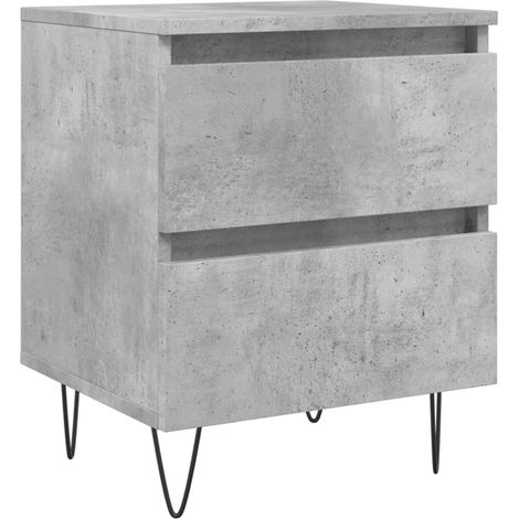 Comodino con due cassetti 40 x 35 x 50 cm MDF grigio DEC034005