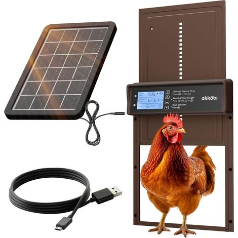 Automatische Solar-Hühnerstalltür – LCD-Bildschirm – Fernbedienung, Lichtsensor und Timer – Sicherheit und Seelenfrieden: Einklemmschutzfunktion – 5-Jahres-Schutz