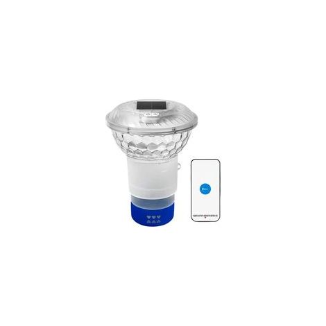 1 Distributeur Flottant, Panneau Solaire, Lumières LED, Tablettes 7,6 Cm, Piscine Extérieure (1/5)