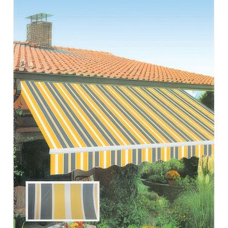 Store Banne � Bras R�tractables 395 x 250 cm Motif P3002 en Aluminium Enroulable