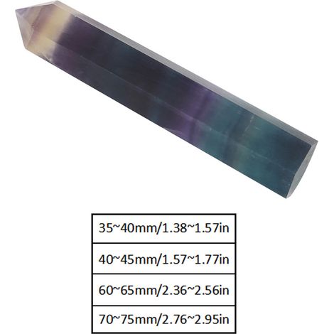Sechseckiger Zauberstab aus natürlichem Fluorit – Sechseckiger Quarzkristallstein für Sammler und Feng-Shui-Dekoration (70–75 mm) – Einzigartiger natürlicher Fluoritkristall (1/5)
