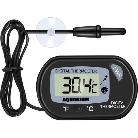 1pcs Thermomètre Aquarium LCD Digital avec Ventouse et Sonde à Immersion - pour Aquarium, Terrarium, 3 pièces