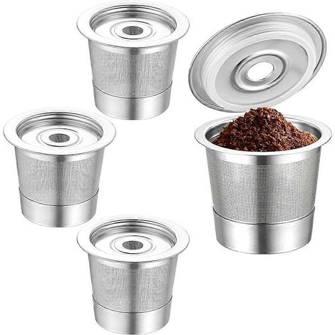 4Pack Reusable K-Cups and Coffee Pods for Ninja Coffee Maker PB051 & CFP101/PB041 Stainless Steel Reusable K-Pods (1/5)