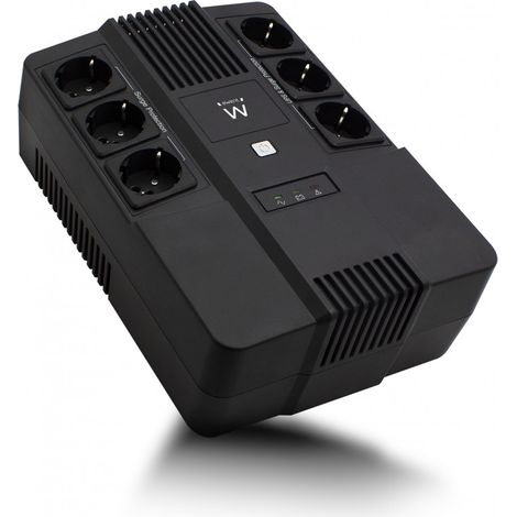 SAI Ewent EW3945 600VA 360W Línea Interactiva AVR 6 Tomas 10min Autonomía Negra