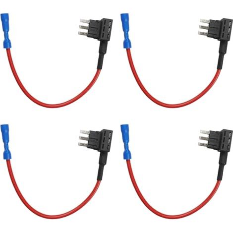 Lot de 4 adaptateurs de fusible 12 V pour voiture, camion, bateau - Mini porte-fusibles à lame - 3 ATM (1/5)