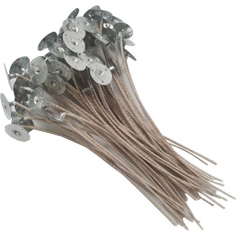 50 mèches de bougie tissées serrées de 20 cm, en cire, pour la fabrication de bougies DIY (adultes et débutants). (1/5)