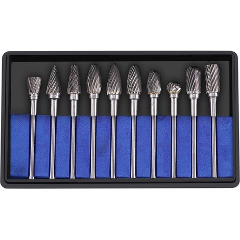 Fraises Carbure Jeu de 10 Tête 3mm Tige 6mm Outils de Gravure Polissage Découpe Métal pour Artisans et Bricoleurs Experts (1/5)