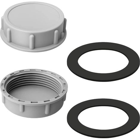 Lot de 2 bouchons filetés PVC 54mm avec joints en caoutchouc, bouchons pour raccords de tuyau interne 0,7'', adaptés pour jardinage, plomberie et applications industrielles (1/5)