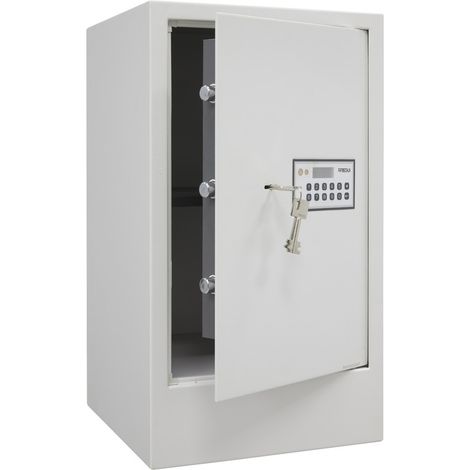 Arregui – Coffre-fort de sécurité à code et clé – Acier laqué blanc – Double sécurité avec serrure électronique – Dimensions 62x35x36 cm – 71 L