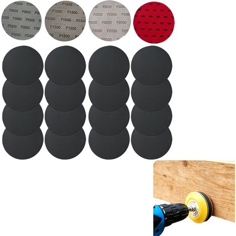 20 Pièces Disque Abrasif 150mm Papier de Verre Sec à l'eau, Abrasif Rond Grain 1500/2000/3000/5000 Papier a Poncer Disques de Ponçage Polissage pour Métal Bois (1/5)