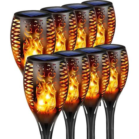 SET DI 8 LAMPADE TORCIA SOLARE