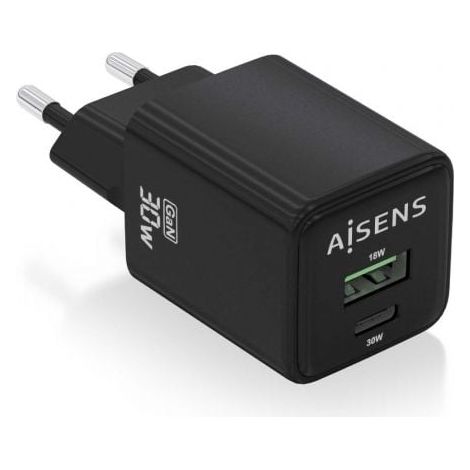 Cargador de Pared Aisens ASCH-30W2P038-BK Negro 30 W (1 unidad)