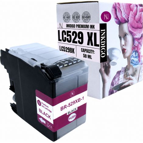Inchiostro Inkdigo LC529BK compatibile con Brother DCP-J100, MFC-J200 e DCP-J105, certificato TÜV. (1/5)
