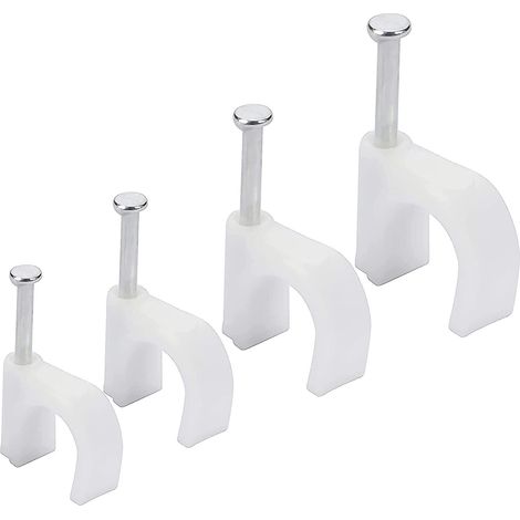 BEBUSINGOTO Cable Ethernet eléctrico (paquete de 400), 6-10 mm - Clips para cables eléctricos con pernos de hierro para cables Cat5, Cat6, RG6, RG59, RJ45 y TV (1/5)