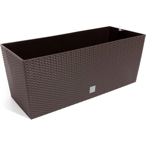 Jardinera Rato 30 litros con riego en color chocolate 60 x 25 x 24 cm