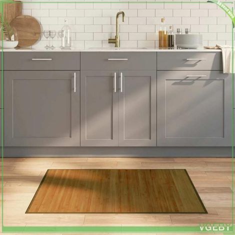 Tapis rectangulaire en bambou - FAFEISY - 376866 - Marron - 70x100 cm - Antidérapant (1/5)