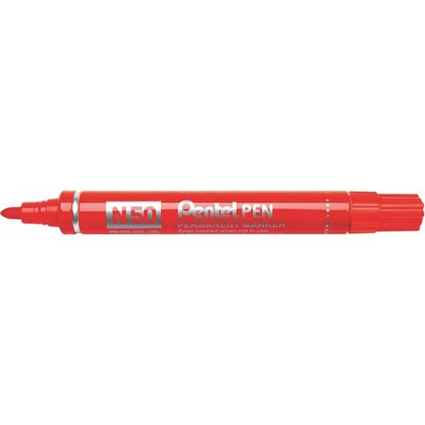 Rotulador permanente Pentel N50-BE Rojo 12 Piezas (1/2)
