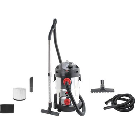 Rubi – Aspirateur professionnel 1400W – Aspiration 58 l/s – Dépression 180 mbar – Réservoir 30L inox – Pour liquides et poussières - AS-30 (1/2)