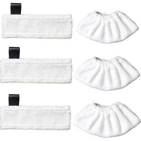 3 chiffons microfibres + 3 kits de chiffons microfibres pour Kärcher SC5/SC4/SC3/SC2 /SC1, chiffons de rechange pour nettoyeurs vapeur Kärcher EasyFix (1/4)