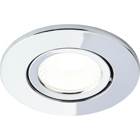 Litecraft Recessed Downlights Fire Rated Tiltable LED Spotlight - Polished Chrome (1/5)