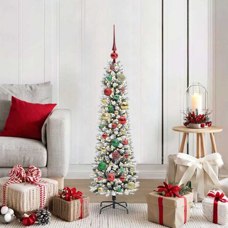 Künstlicher Weihnachtsbaum mit 150 LEDs mit Ständer Weiß 120 cm