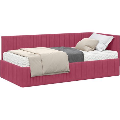 Maison Exclusive - Struttura Letto Angolare con Materasso 2 pcs Verde Velluto (1/5)