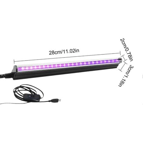 1 lampe UV LED à lumière noire, bande lumineuse UV, tube à lumière noire de scène, lampe UV portable pour la détection de fluorescence
