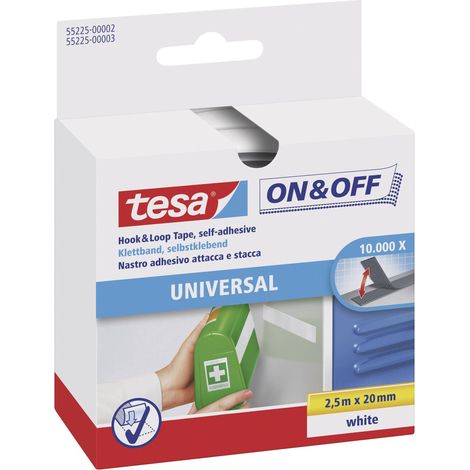Ruban auto-agrippant Tesa, 20mm x 2.5m, Blanc ( Prix pour 1 )