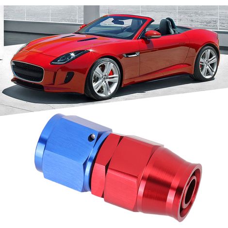AN10 Aluminiumlegierung Rot Blau Ölleitungs-Endanschlussadapter für PTFE-Kraftstoffschlauch 0° (1/5)