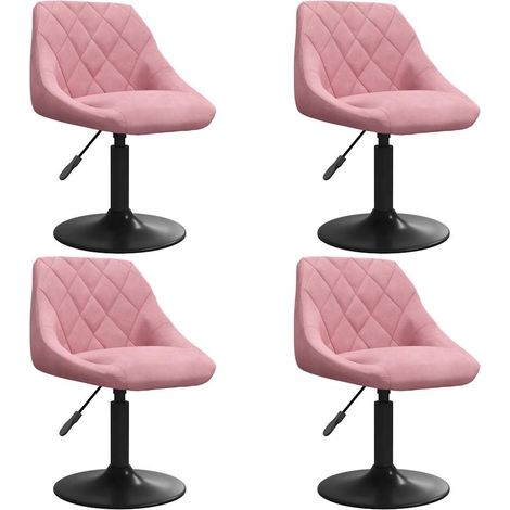 Esszimmerstühle 4 Stk. Drehbar Rosa Samt