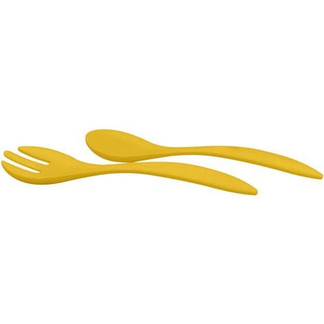 Couverts A Salade En Rpet Mimosa Yellow 30cm - Livwise Point Virgule