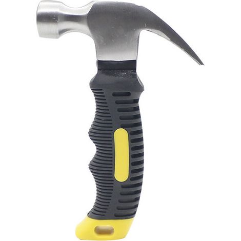 royaluxe - Mini Marteau de Coffreur en Acier Marteau Court Multifonctionnel Marteau Charpentier Avec Poignée Antidérapante Mini Marteau à Griffes Utile pour Entretien, Bricolage, Menuiserie,jaune, une (1/5)