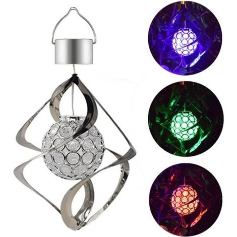 Offre Spéciale Solaire Alimenté Carillons Éoliens Lumière Suspendus Led Jardin Lampe Extérieure Couleur Changeante Suspendus Mod716