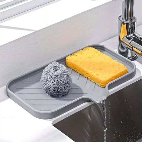 Silikon-Seifenschale Seifenablage geeignet als Abtropfgestell Schwammhalter geeignet für das Waschbecken Seifenspenderschale Aufbewahrungsregal (1/5)