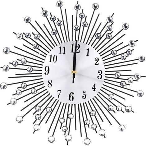 Orologio da parete creativo in ferro in stile europeo a forma di fiore, orologio da parete sospeso a forma di diamante (1/4)