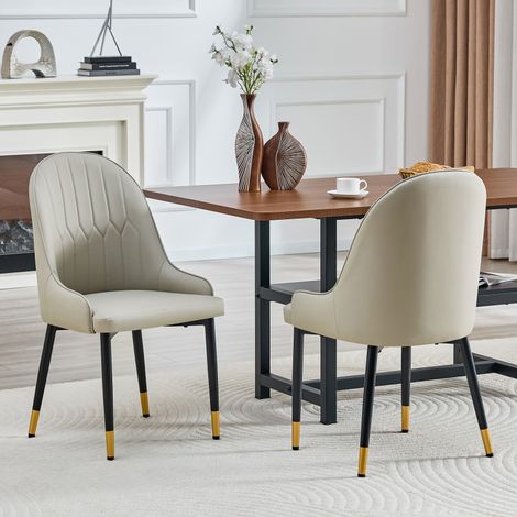 Chaises polyuréthane gris chaud – Lot 2 – Motif éclair – Hydrofuges – Résistantes – Cuisine/Café/Commercial (1/5)