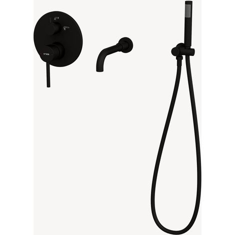 Robinet mitigeur de baignoire à encastrer Noir - Corbeau