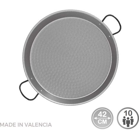 Poêle À Paella Traditionnelle En Acier Puli Ø42cm (10 Personnes). Vaello (1/2)