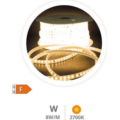 Rotolo 50M Striscia LED 8W/M 2800-3000K IP65 230V (1/2)
