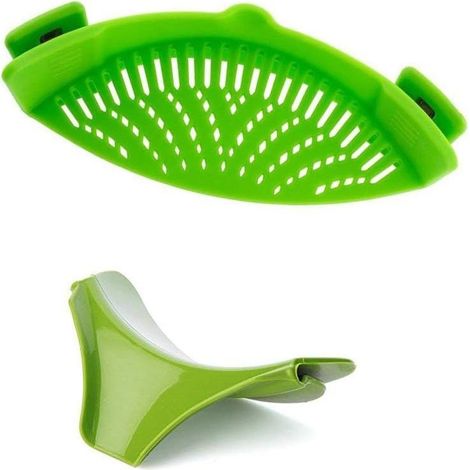 Clip-on strainer and universal soup funnel – Made of heat-resistant silicone, for saucepans or stockpots, a practical 2-in-1 (1/5)