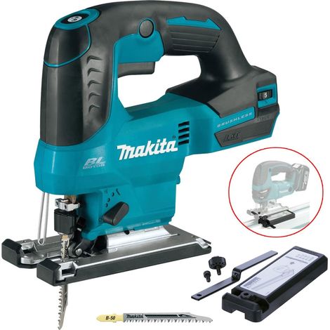 Makita DJV184Z 18v LXT Brushless Motor Top Grip Jigsaw Bare + Guide Rail Adapter (1/5)
