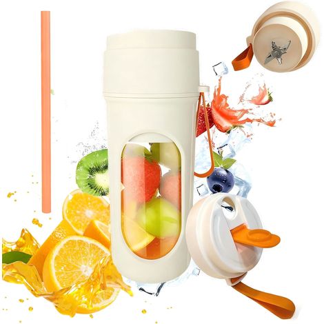 Einzelmixer für Smoothies und Cremes, tragbarer 44-cl-Mixer mit Saftdeckel und Strohhalmdeckel, Frischsaftmixer, Mini-Eiscrusher.