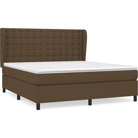 Maison Exclusive - Sommier à lattes de lit avec matelas Marron foncé 160x200 cm (1/5)