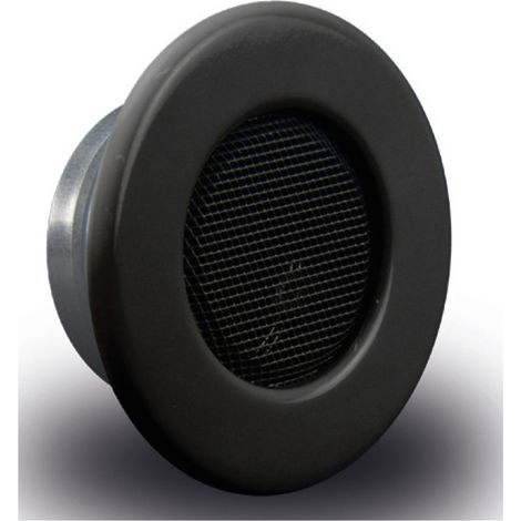 Grille de ventilation fixe, spéciale pour granulés, noire, raccord 80 mm, grille 130 mm (1/5)