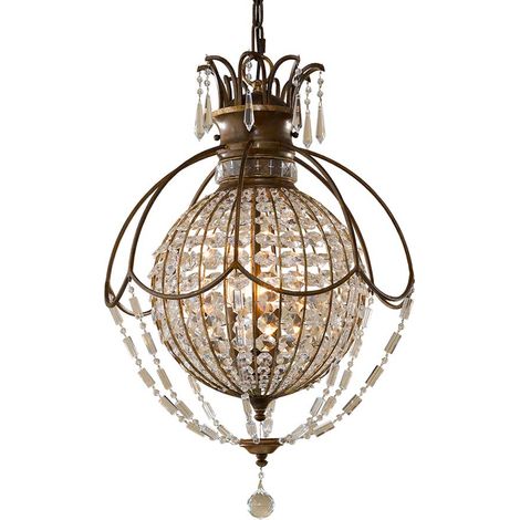 Elstead Bellini - Suspension à 3 ampoules au plafond, bronze britannique, bronze oxydé, E14