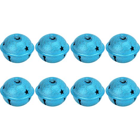 24 cloches de Noël givrées de 40 mm en fer peint, creuses, en forme d'étoile à cinq branches, pour décoration de sapin de Noël à faire soi-même (LD40D16) (1/5)